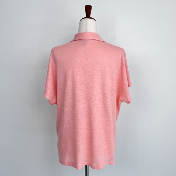 Chico's Soft Knit 100% Linen Easy Henley V-Neck Collar Top - Picture 6 of 8